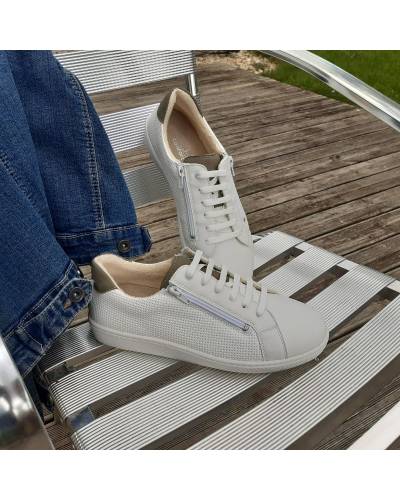 Sneakers homme cuir blanc Pharmaconfort