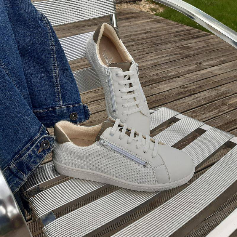 Sneakers homme cuir blanc Pharmaconfort