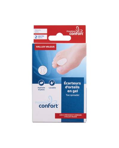 Ecarteur d'orteils en gel souple hallux valgus Pharmaconfort