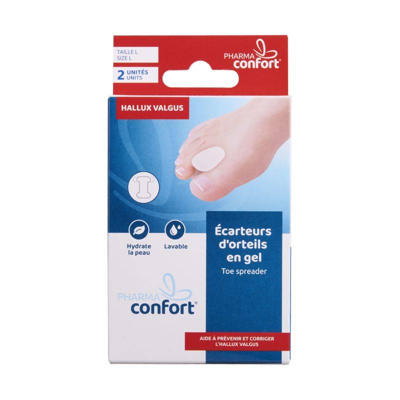 Ecarteur d'orteils en gel souple hallux valgus Pharmaconfort