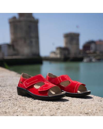 Sandale femme orthopédique velcro semelle amovible Pharmaconfort