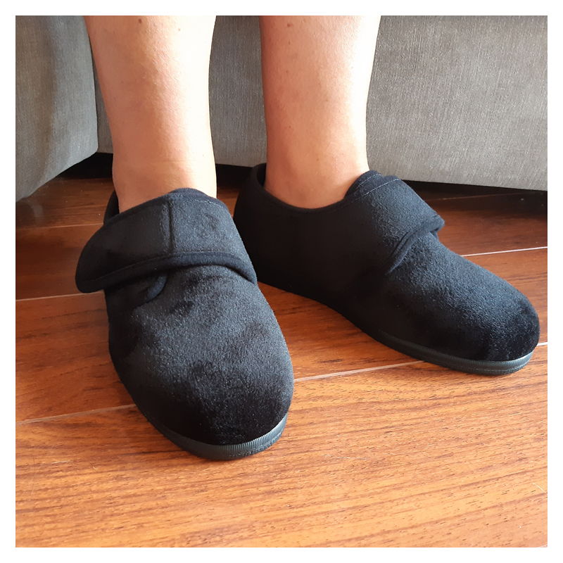 chausson orthopédique souple confort velours velcro semelle amovible